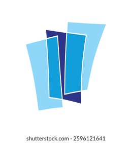 Abstract Blue Building Real Estate Logo Template