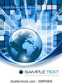 Abstract blue business background - vector illustration
