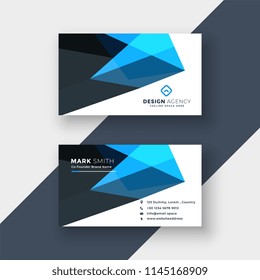 abstract blue business card design template