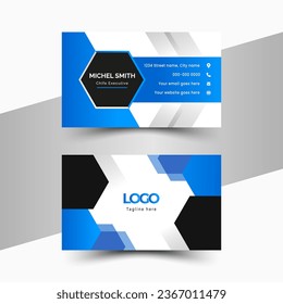 Abstract blue business card design