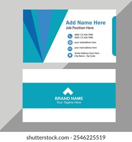 Abstract blue business card design template