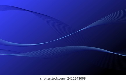 abstract blue business lines wave curves on gradient background