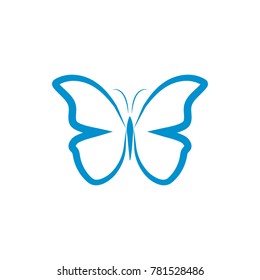 Abstract blue butterfly logo concept