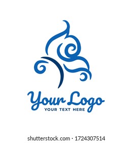 Resumen de plantilla de logotipo de mariposa azul para su salón de belleza, spa, marca de maquillaje, negocios y mucho más