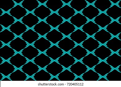 Abstract blue butterfly on black background - vector pattern