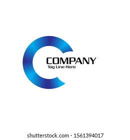 Abstract Blue C Letter logo vector template. Designed with blue and cyan element gradation. Show growth, innovation, integrity, professional, success, stable, and unity.