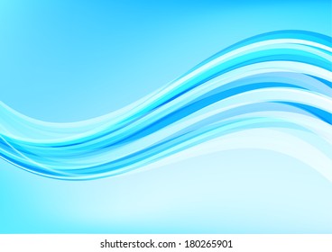 Abstract blue calm ocean deep travel colorful wave vector background