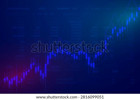 Abstract blue candlestick chart illustrating a bullish market trend, financial growth and trading analytics. Ideal for finance, investment, stock market, business and data visualization concepts or fintech presentations.