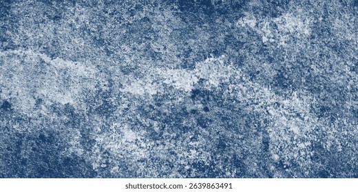 Abstract Blue Canvas with a Distinct Central Figure Resembling Natural Decay

