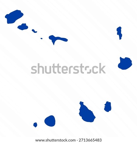 Abstract Blue Cape Verde Simple Map