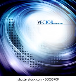 Abstract blue card with lighting effect. Vector