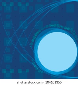 Abstract blue card with retro style. Vector