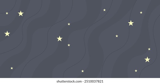 Abstrato azul celestial estrelas ondas fundo esotérico papel de parede vetor design