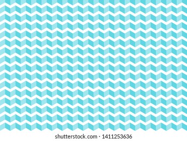 Abstract blue chevron tiles pattern on white background and texture. zigzag. Vector illustration