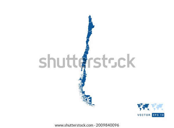 Abstract Blue Chile Map Vector On Stock Vector (Royalty Free ...