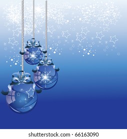 Abstract blue Christmas Background with Christmas decorations