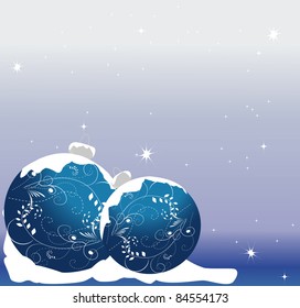 Abstract blue Christmas Background with Christmas decorations