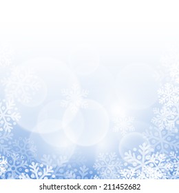 Abstract blue christmas background with snowflakes