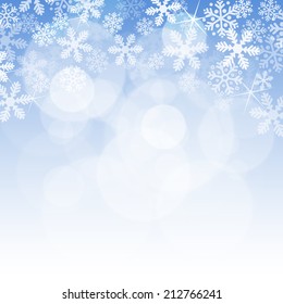 Abstract blue christmas background with snowflakes