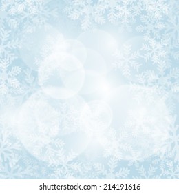 Abstract blue christmas background with snowflakes
