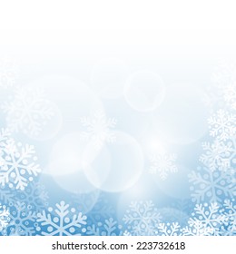 Abstract blue christmas background with snowflakes