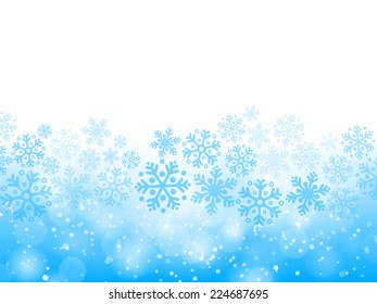 Abstract blue christmas background with snowflakes