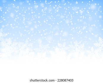 Abstract blue christmas background with snowflakes