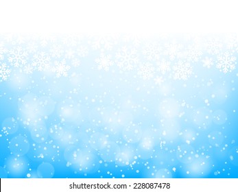 Abstract blue christmas background with snowflakes