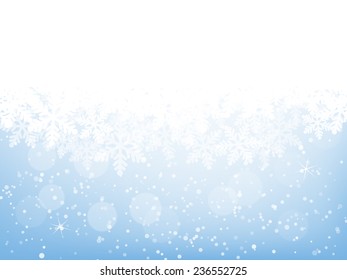 Abstract blue christmas background with snowflakes