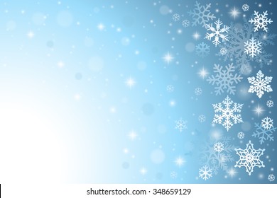 Abstract blue christmas background with snowflakes