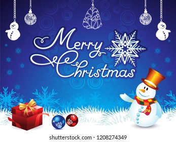 abstract blue christmas background vector illustration