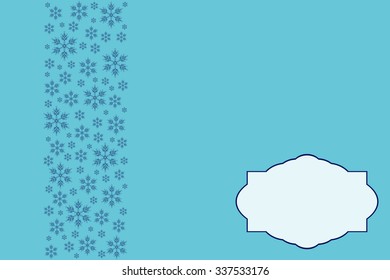 Abstract Blue christmas background. Blue vector card.