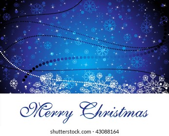 abstract blue christmas background, vector illustration