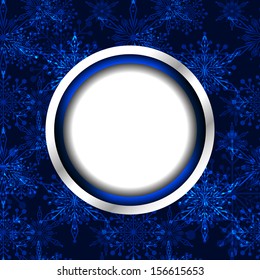 Abstract Blue Christmas Snowflake Background