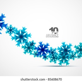 Abstract blue Christmas snowflake background