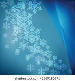 Abstract Blue Christmas Snowflakes Background