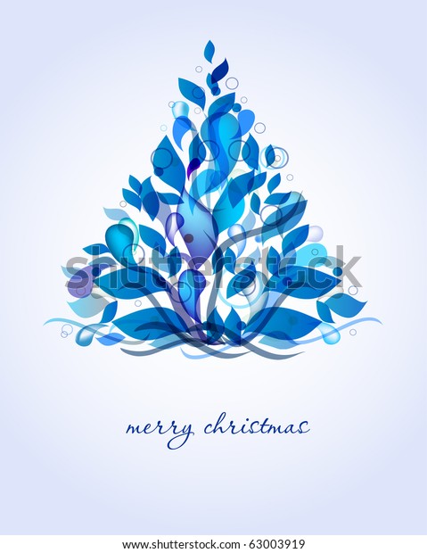 Abstrakter Blauer Weihnachtsbaum Aus Tropfen Und Stock Vektorgrafik Lizenzfrei