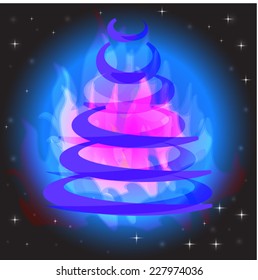 Abstract blue Christmas vector in the galaxy