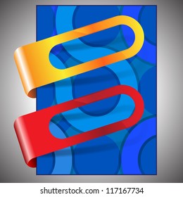 Abstract blue circle background flyer design with sticker