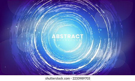 Resumen del fondo del círculo azul. Color futurista de la composición de la luz azul.