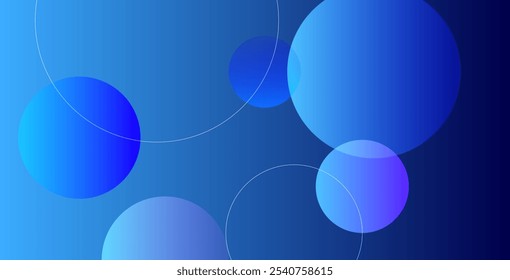 Abstract blue circle background,  blue gradient abstract geometric background 