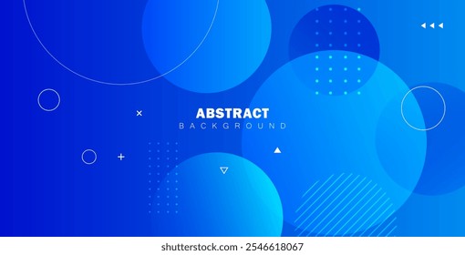 Abstract blue circle background, blue gradient abstract geometric background