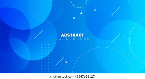 Abstract blue circle background, blue gradient abstract geometric background