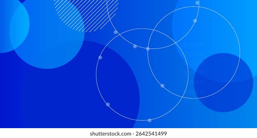 Abstract blue circle background, blue gradient abstract geometric background