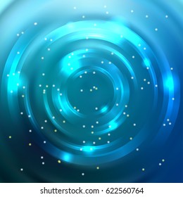 Abstract blue circle background, Vector design. Glowing spiral. The energy flow tunnel.