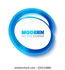 Abstract blue circle banner. Vector illustration 