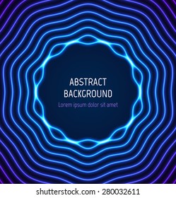 Abstract blue circle border background with light effects. Vector illustration