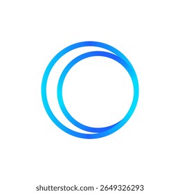 Abstract Blue Circle Design Gradient, Overlapping, Modern, Minimalist, Logo, Icon, Brand, Element, 