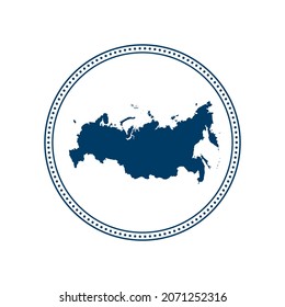 Resumen de círculo azul punto estampado vector mapa de Rusia