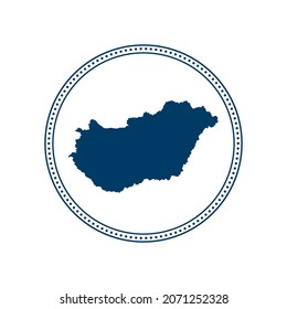 Abstract blue circle dot stamp vector map of Hungary